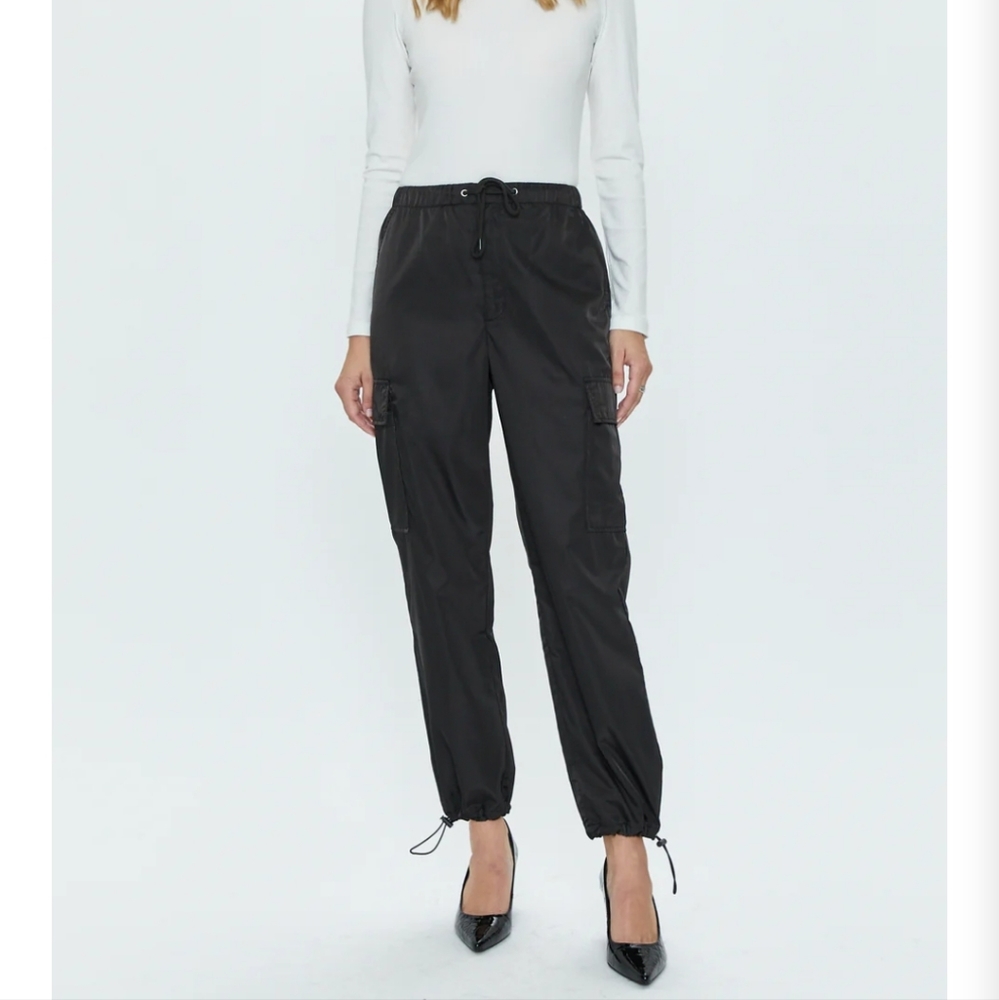 PISTOLA JADE LIGHTWEIGHT CARGO TROUSERS black joggers drawstring  p00116114nn